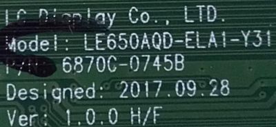 T-CON PARA TV LG / NUMERO DE PARTE 6871L-5540C / 6870C-0745B / 5540C / PANEL LE550AQD (LL)(A1) / MODELO OLED55E8PUA.AUSWLH - Imagen 3